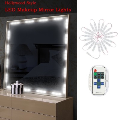 HogarTech Makeup Vanity Mirror Lights, 10 Levels Dimmable 60 LEDs 9.8FT DIY LED Make-up Light Kit 2800LM for Cosmetic Mirrors with Remote Control - 60